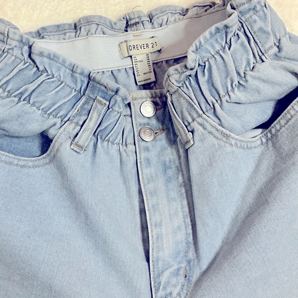 Forever 21 Blue High Waist Denim Shorts - Picture 4 of 9
